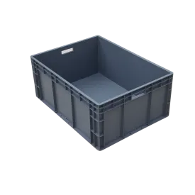 10 Pcs Plastic Turnover Box Thickened Logistics Box Without Cover Auto Parts Storage Box Parts Box 300 * 200 * 150 mm Gray No Cover