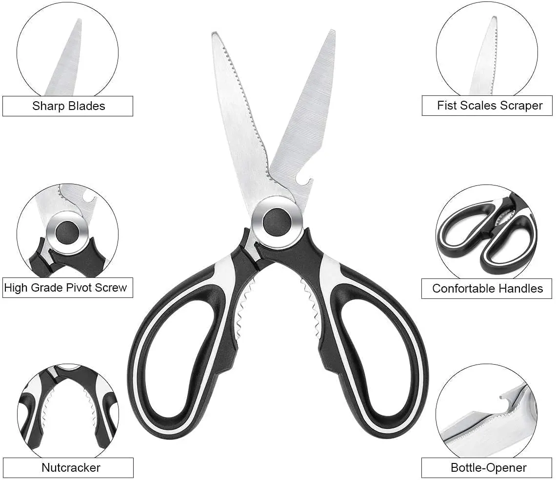 1pcs Heavy Duty Scissors for Kitchen Use / Multi-Function Kitchen Scissors Ultra Sharp Random Color