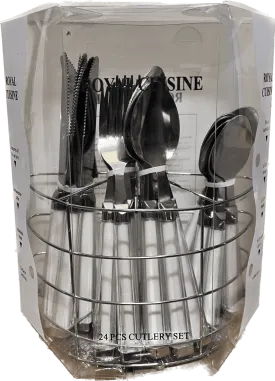 24PCS CUTLERY SET ON STAND- SILVER