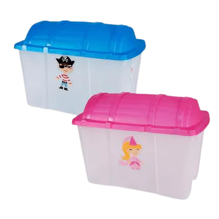 45L Storage Box Kiddies Chest Pink or Blue Lid