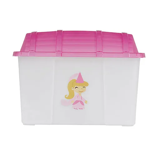 45L Storage Box Kiddies Chest Pink or Blue Lid