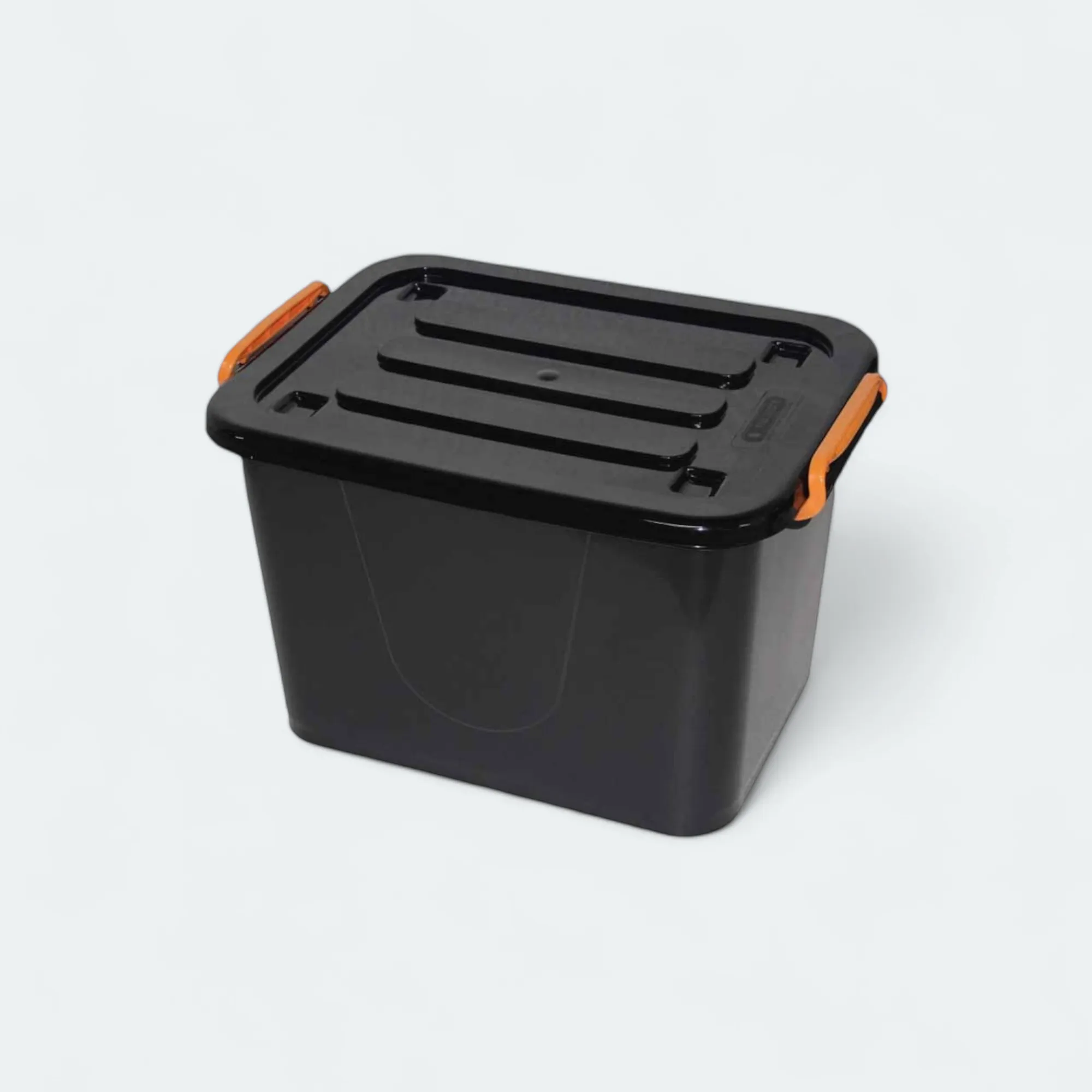 45L Storage Utility Box Container Black Plastic Nu Ware