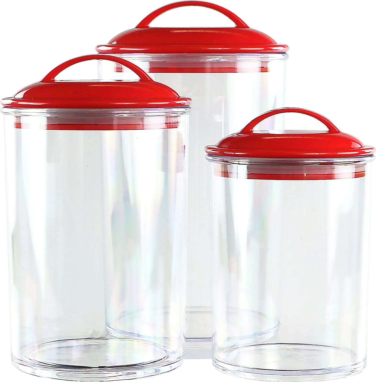 6pc Acrylic Canister Set, Red