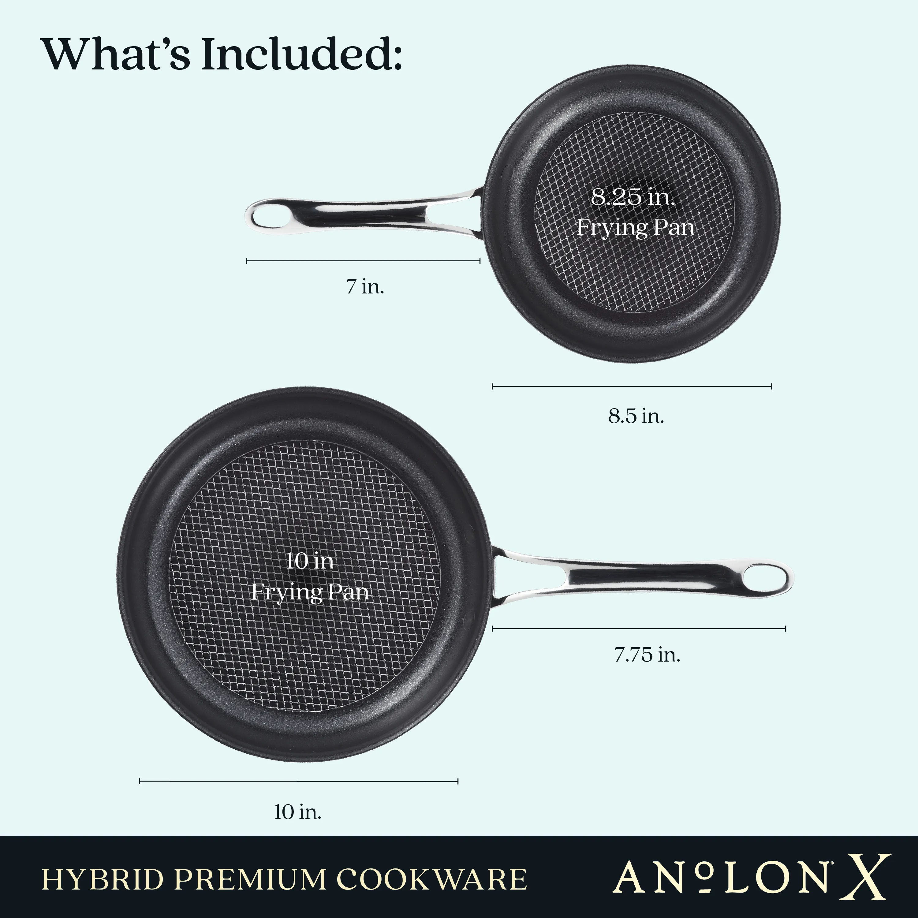 8.25-Inch and 10-Inch Hybrid Nonstick Frying Pan Set