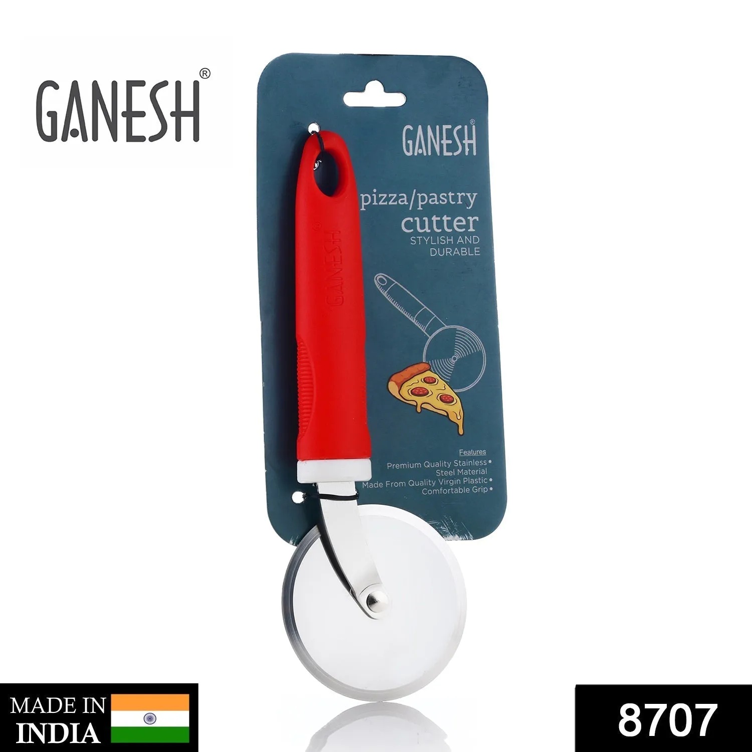 8707 Ganesh GANESH PIZZA  /  PASTRY CUTTER Wheel Pizza Cutter  (Stainless Steel)