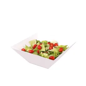 96oz Square Disposable Plastic Serving Bowls- 24/CS (Black, White, & Clear)