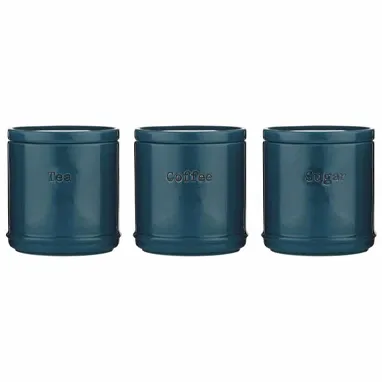 Accents Teal Tea/Coffee/Sugar Canisters 3 Set