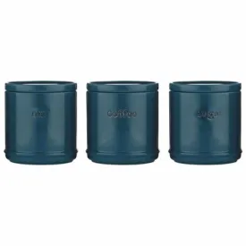 Accents Teal Tea/Coffee/Sugar Canisters 3 Set