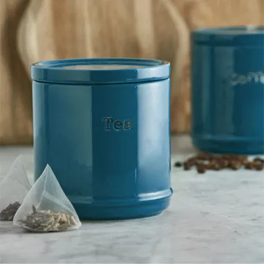 Accents Teal Tea/Coffee/Sugar Canisters 3 Set