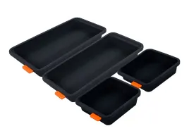 Bakemaster Set Of Four Divider Trays - 2x 13x13cm   2x 28x13x3.6cm