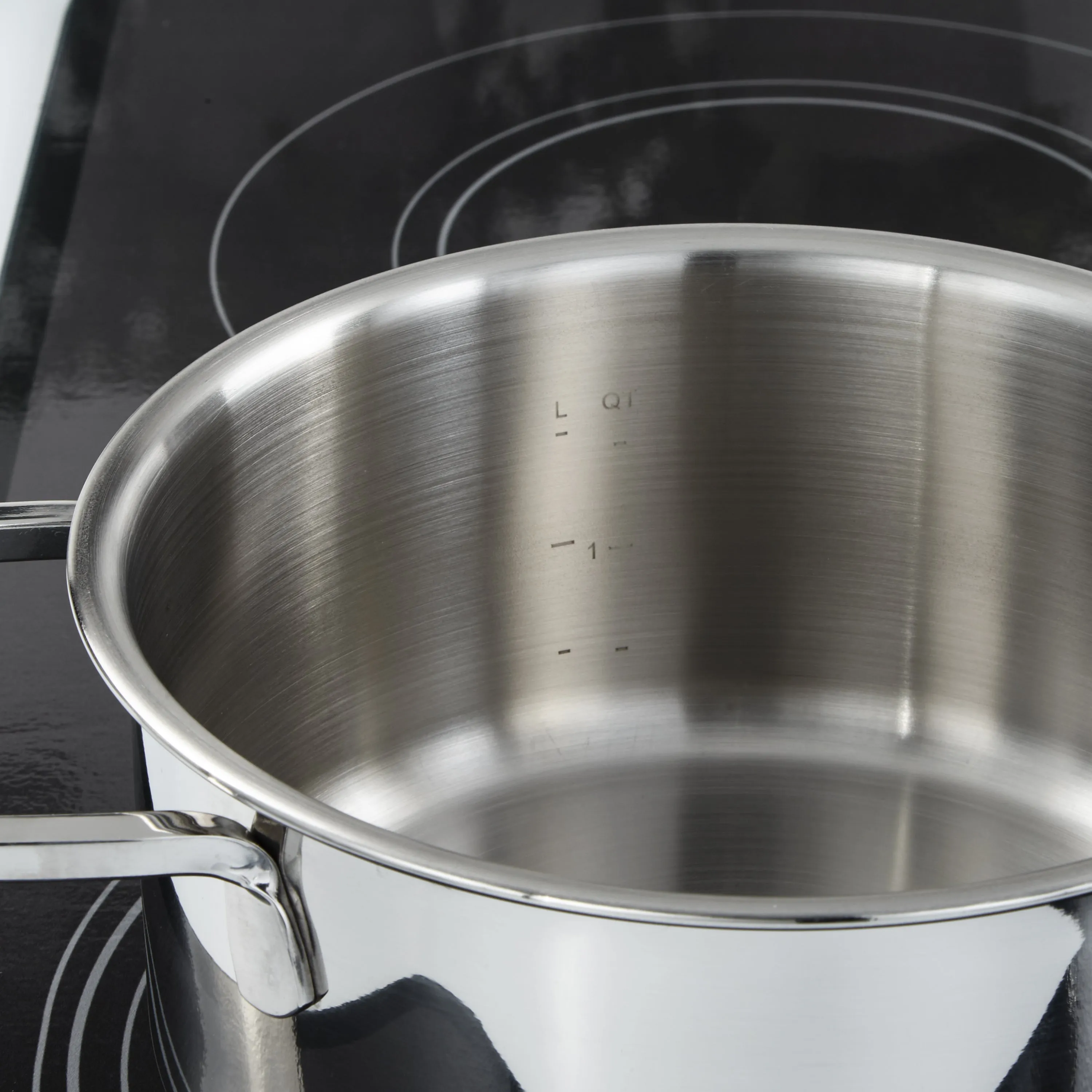 BergHOFF DiNA Helix Recycled 18/10 Stainless Steel 7.25" Stockpot 2.2qt., Glass Lid