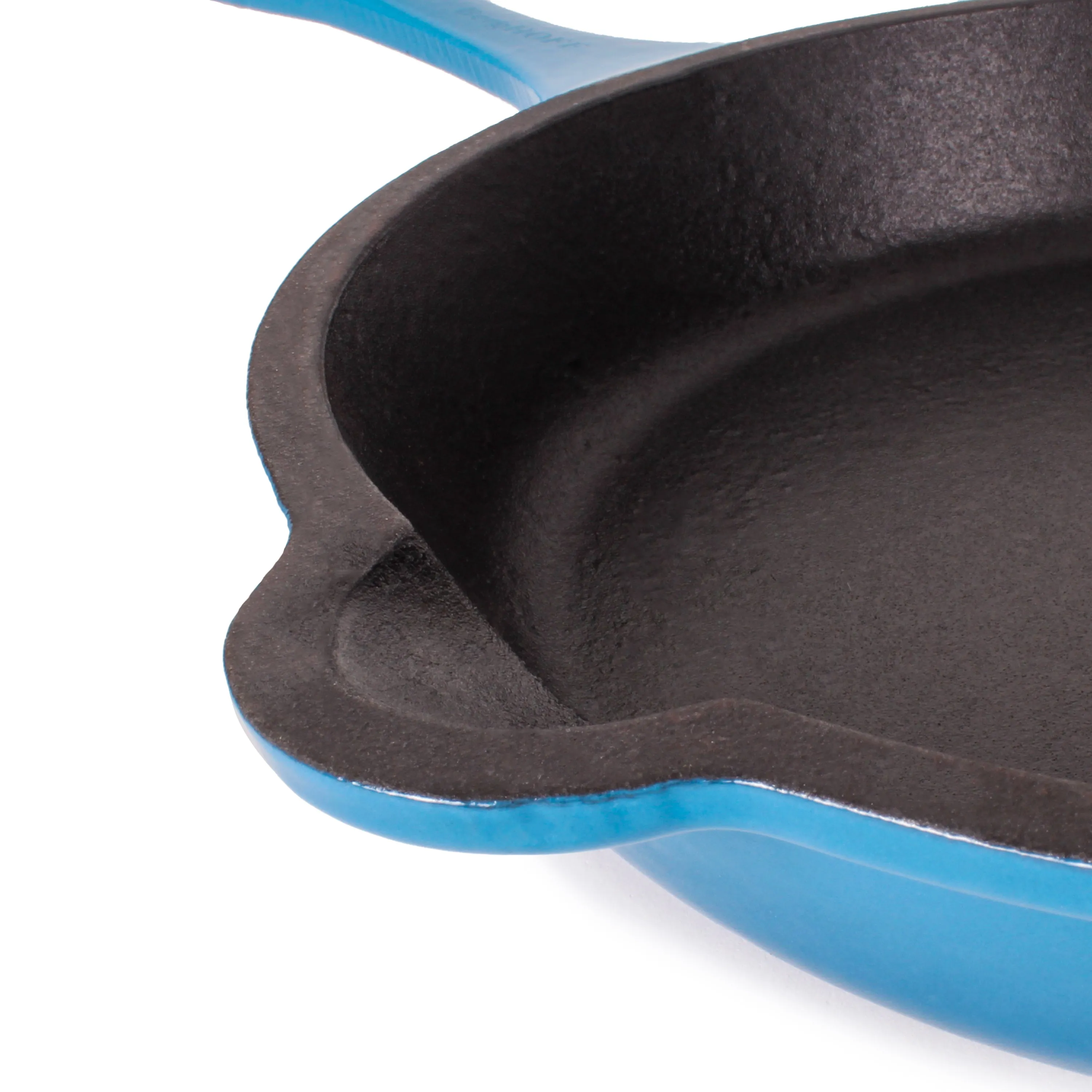 BergHOFF Neo 3pc Cast Iron Fry Pan & Grill Pan Set with Slotted Steak Press, Blue