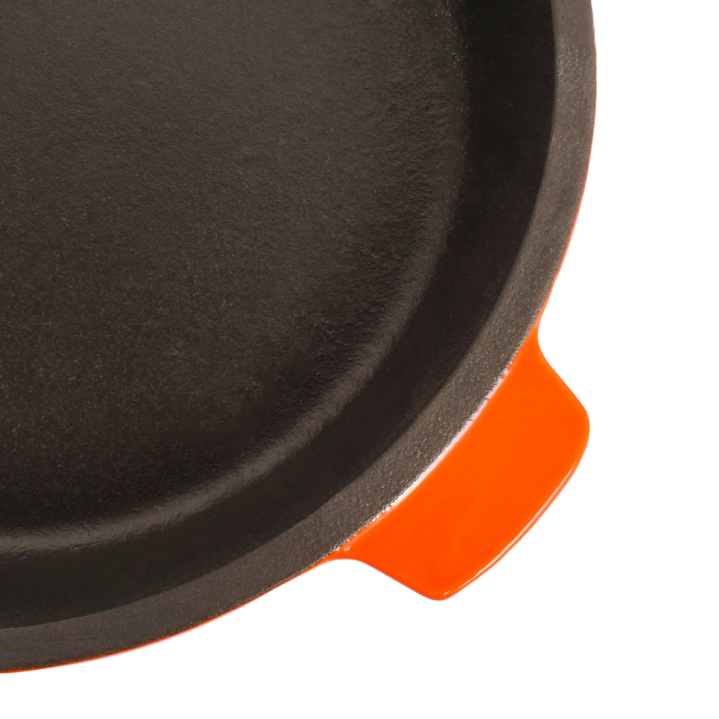 BergHOFF Neo 3pc Cast Iron Fry Pan & Grill Pan Set with Slotted Steak Press, Orange