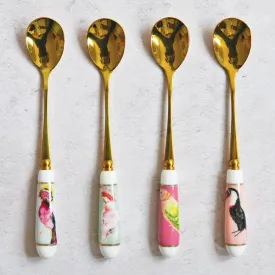 Birds Teaspoons, Set of 4