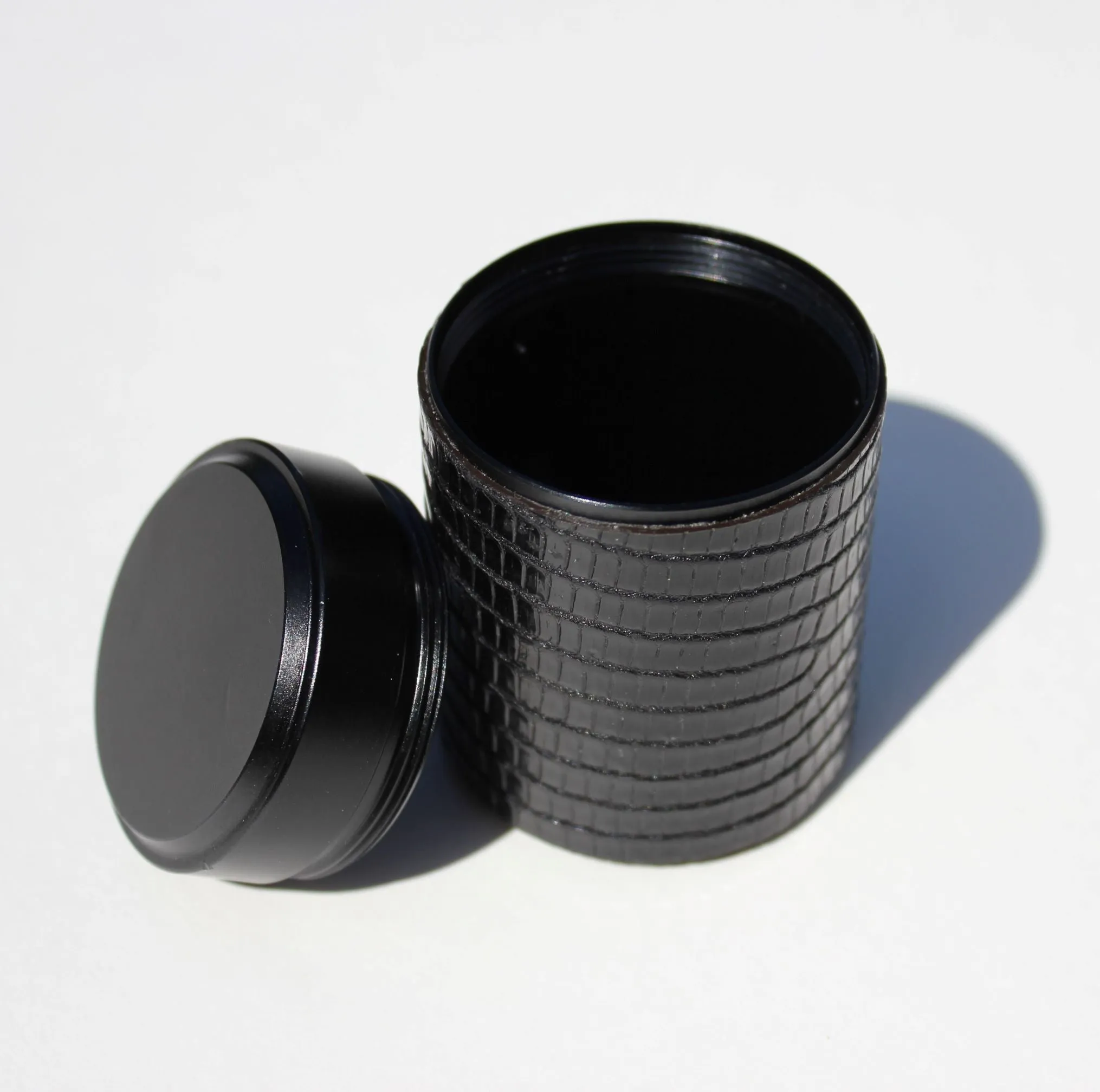 Black 50mm Canister in Black Lizard