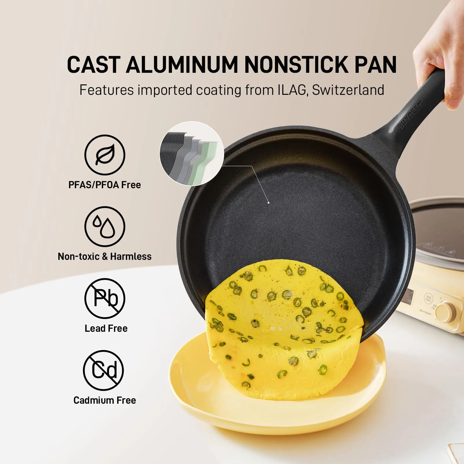 Cast Aluminum Nonstick Frying Pan & Saucepan - Bundle Offer