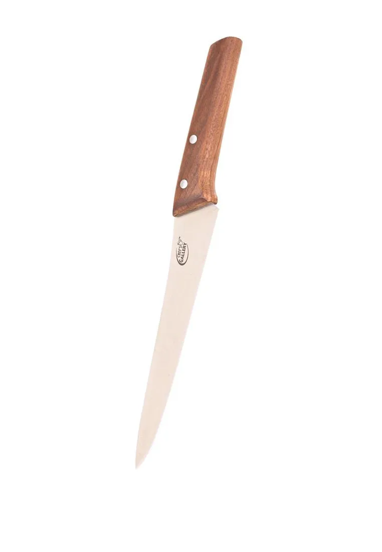 Chef's Gallery Stainless Slicing Knife 8" with Solid Walnut Wooden Handle 33.5 x 4.5cm