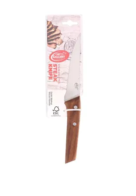 Chef's Gallery Stainless Steak Knife 4.5" with Solid Walnut Wooden Handle 24 x 2cm