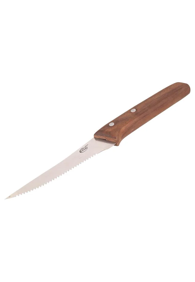 Chef's Gallery Stainless Steak Knife 4.5" with Solid Walnut Wooden Handle 24 x 2cm