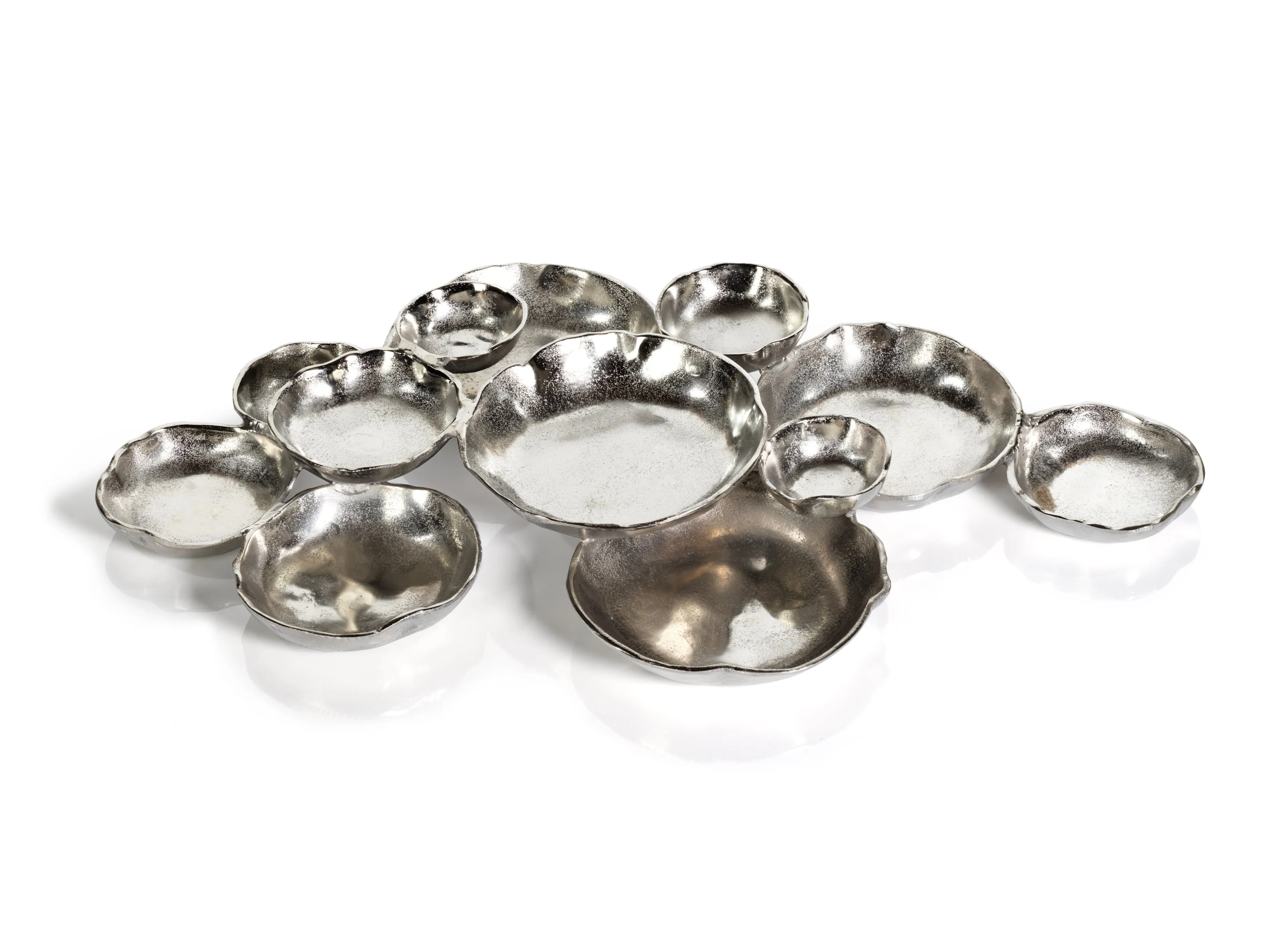 Cluster of Twelve Round Serving Bowls - Silver