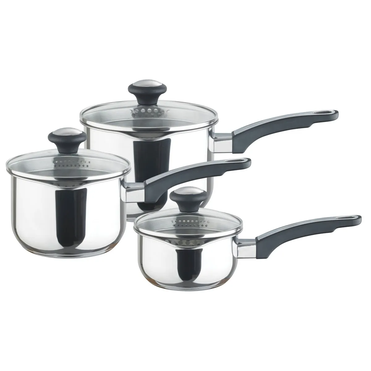 Cook & Strain: Stainless Steel Saucepan & Straining Lid Set - 3 Pieces