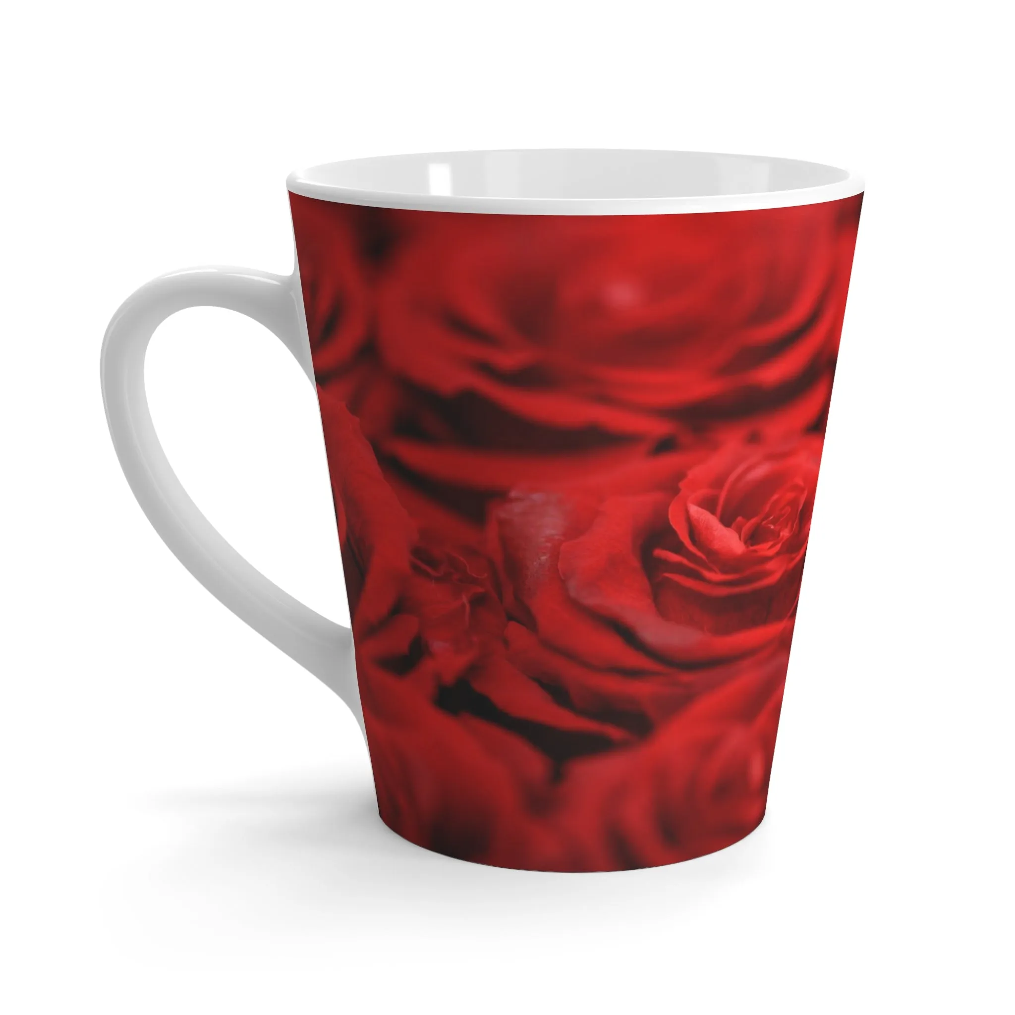 Crimson Elegance Latte Mug