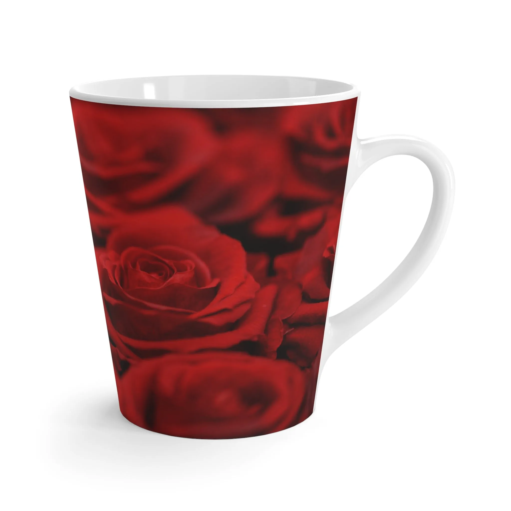 Crimson Elegance Latte Mug