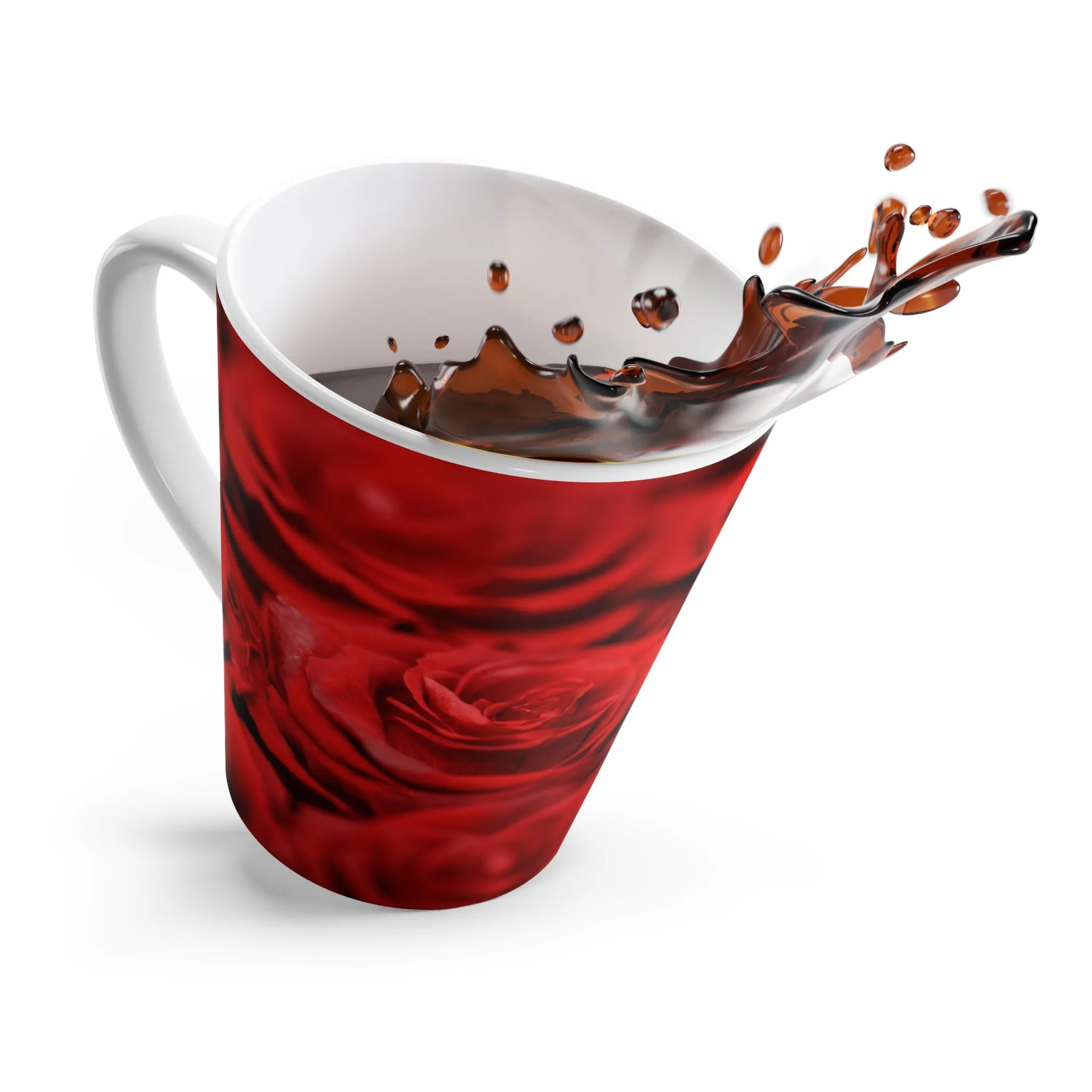 Crimson Elegance Latte Mug