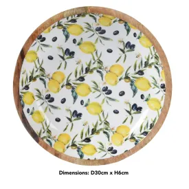 Decoris 30cm Lemon Mango Wood Large Bowl (Choice of 2)