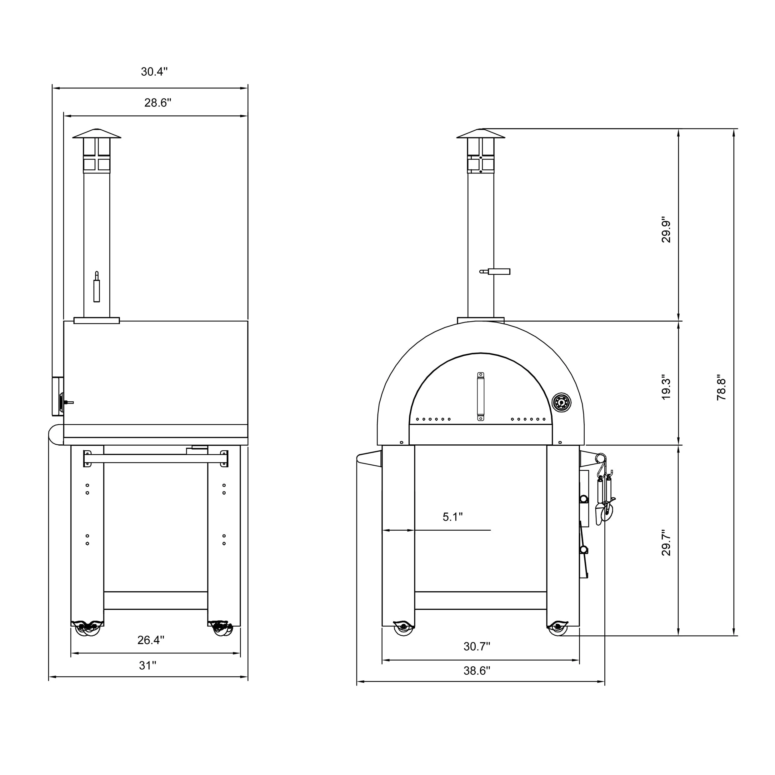 Empava Outdoor Wood Fired Pizza Oven