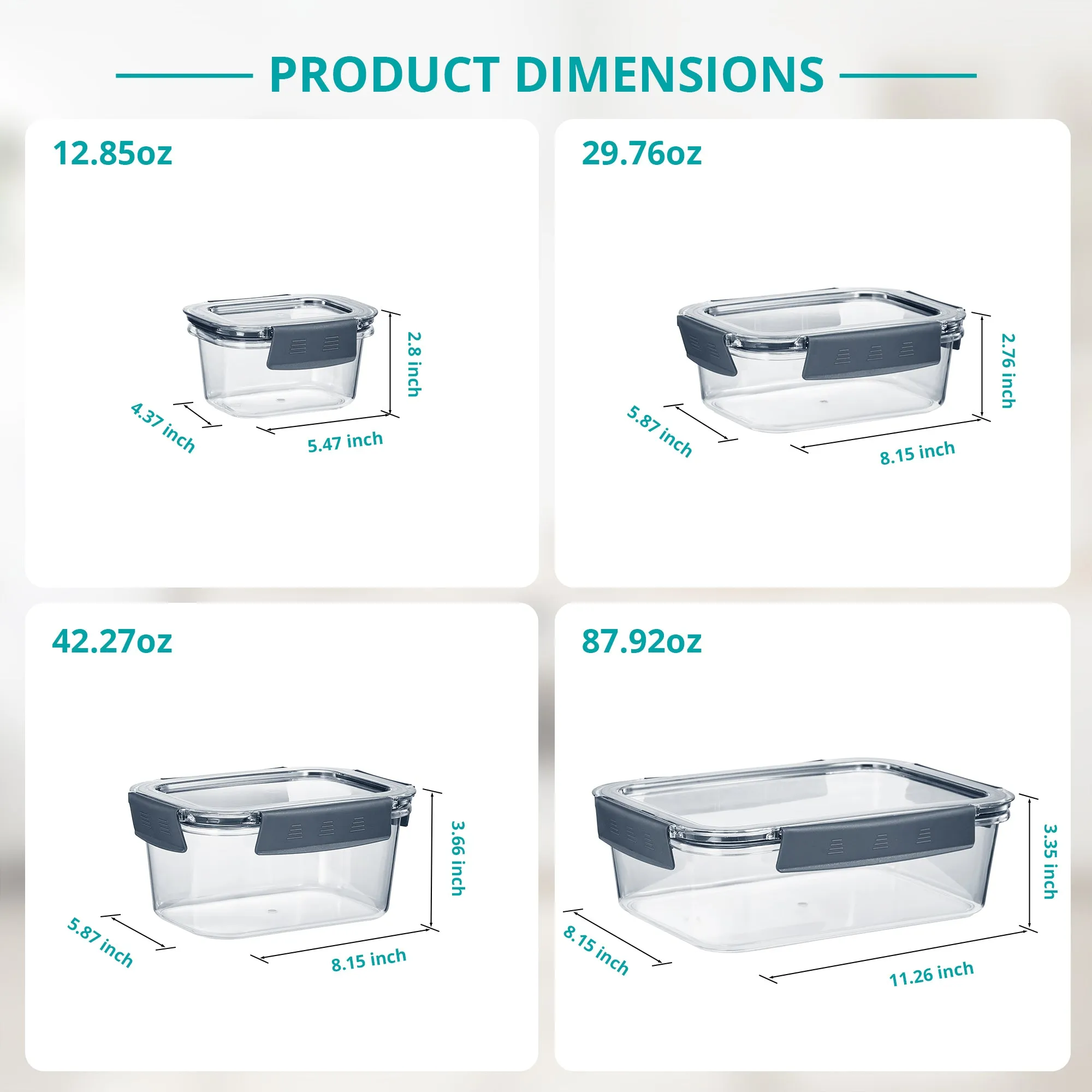 Food Storage Airtight Containers (16 Pack)