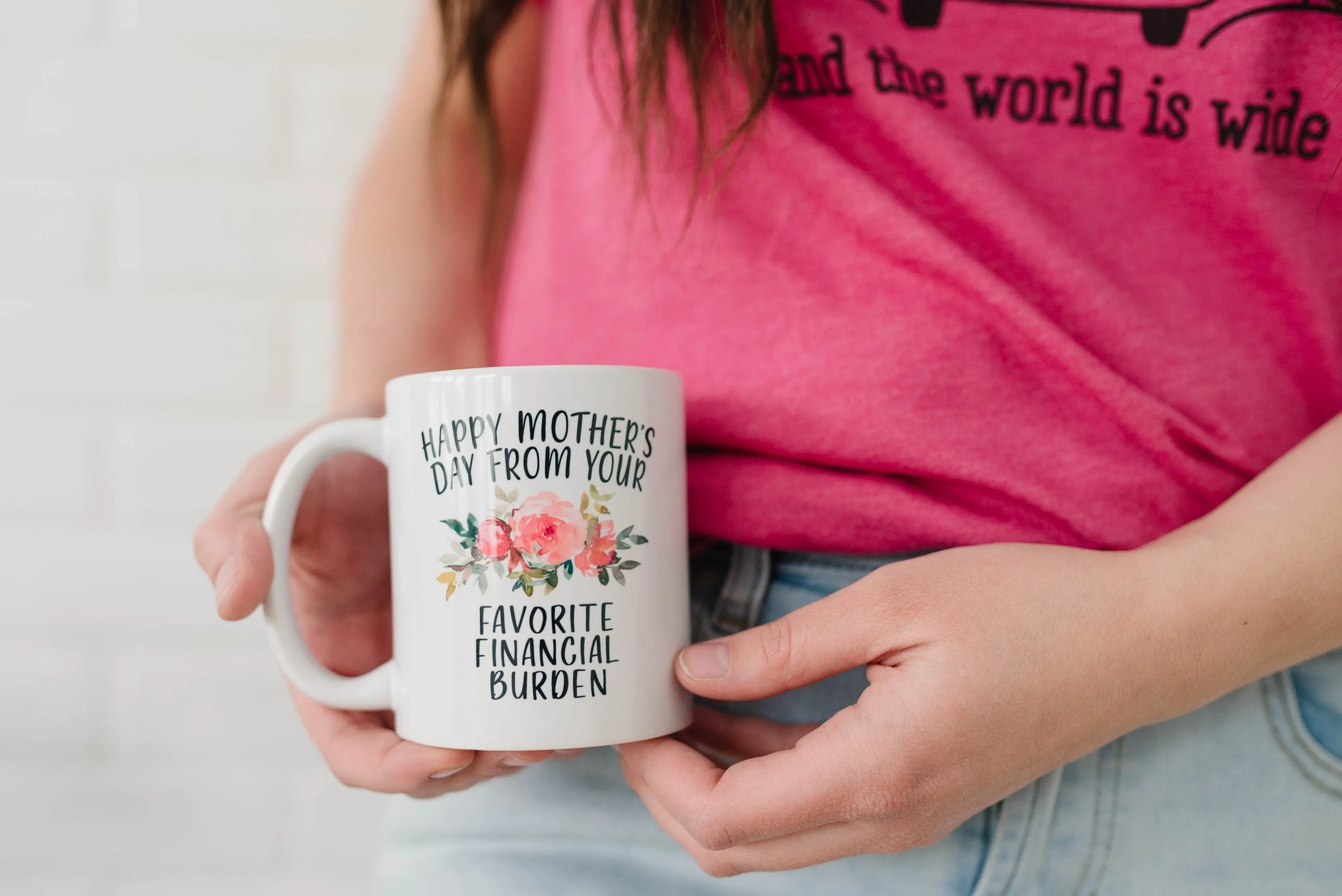 Funny Mother's Day Gift, Coffee mug for mom, Happy Mother's Day from your favorite financial burden floral 11 oz or 15 oz ceramic mug