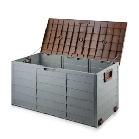 Gardeon Outdoor Storage Box 290L Lockable Organiser Garden Deck Shed Tool Brown