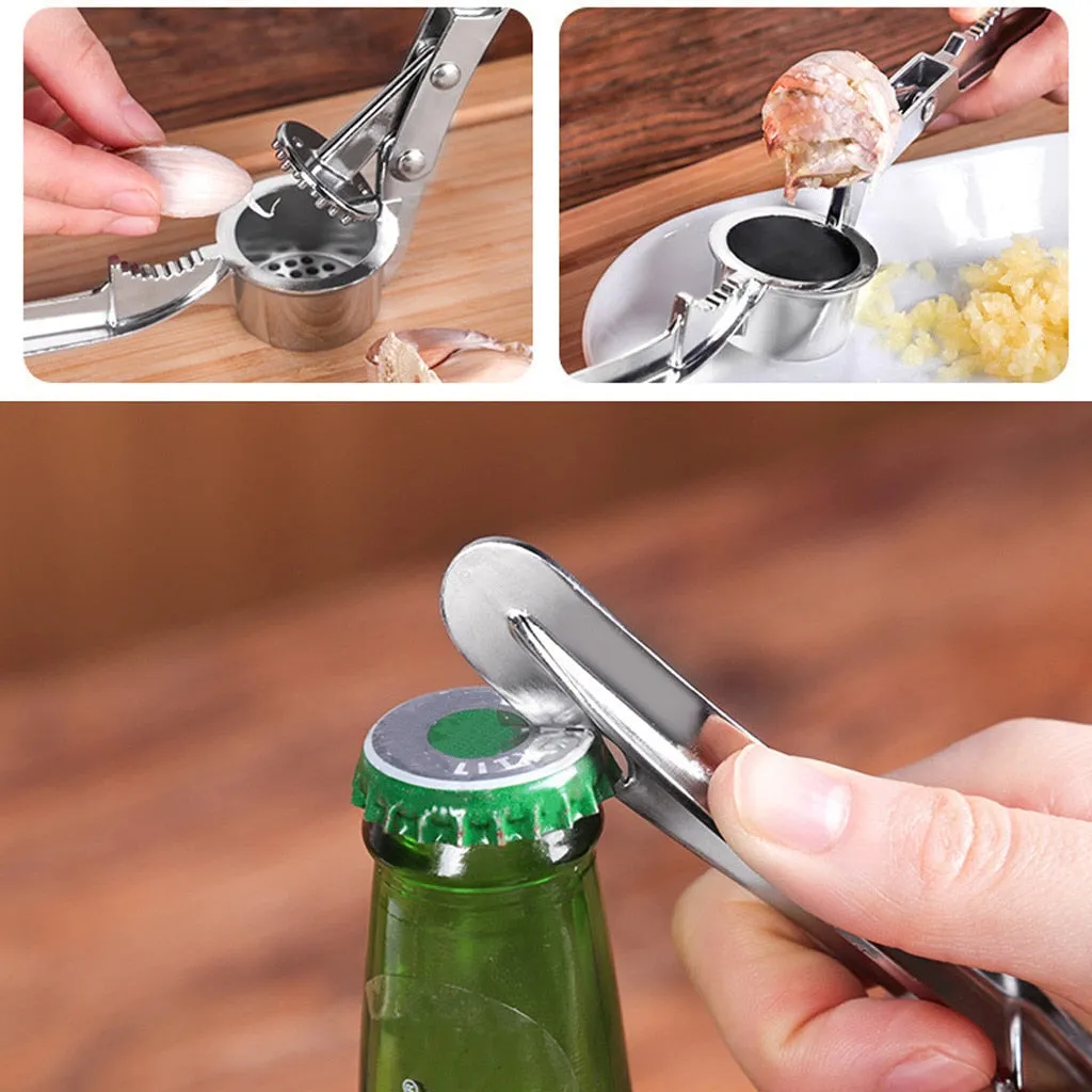 Garlic Press Crusher Squeezer Masher Home Kitchen Mincer Tool Stainless Steel