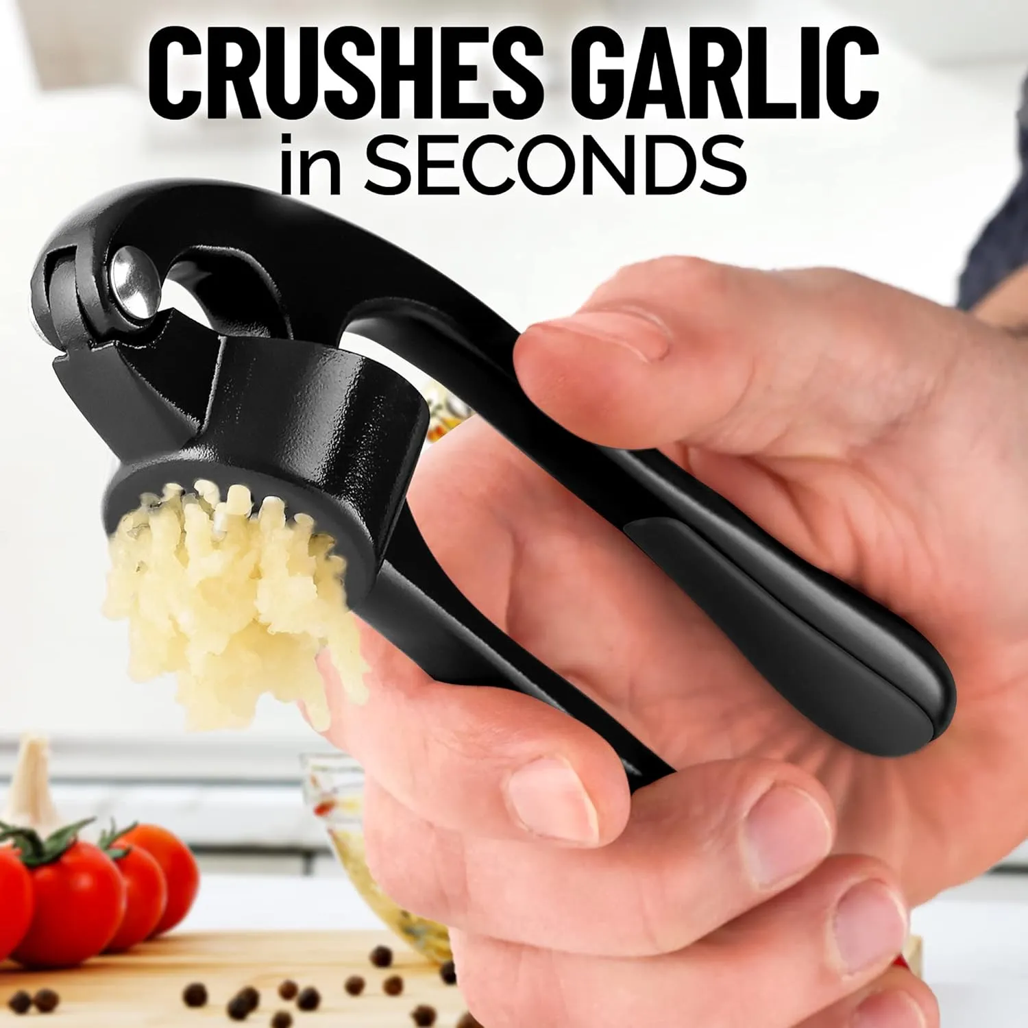 Garlic Press With Silicone Peeler and Brush