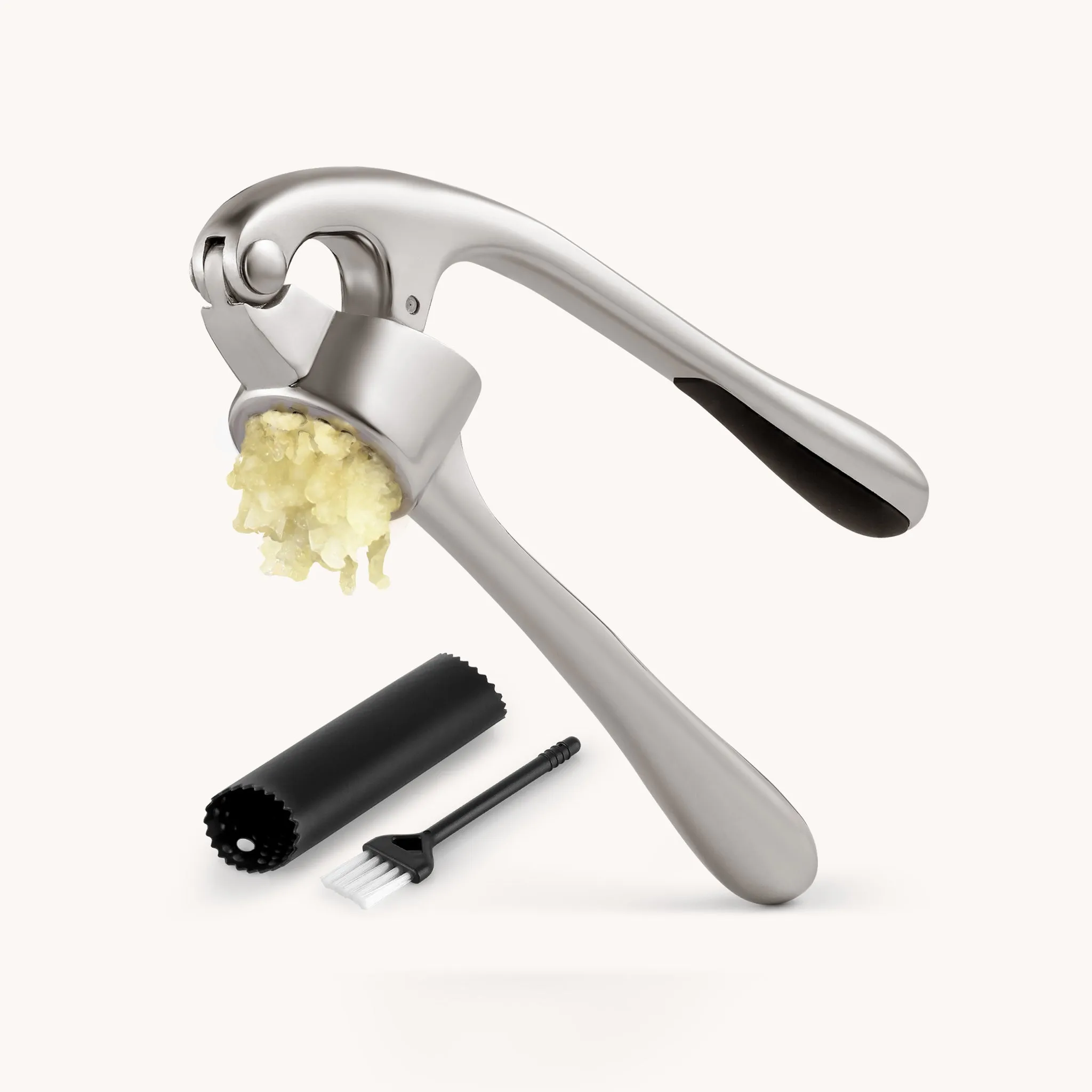 Garlic Press With Silicone Peeler and Brush