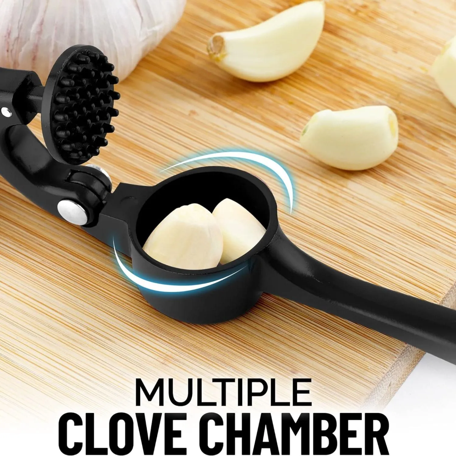 Garlic Press With Silicone Peeler and Brush