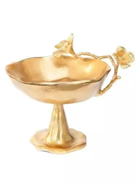 Gold Footed Bowl with Flower Detail