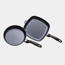 HD Nonstick 2-Piece Set - Fry Pan & Grill Pan - Induction