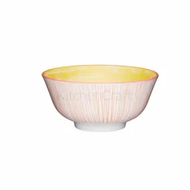 KitchenCraft Ceramic Bowl - 15.7cm - Yellow Swirl