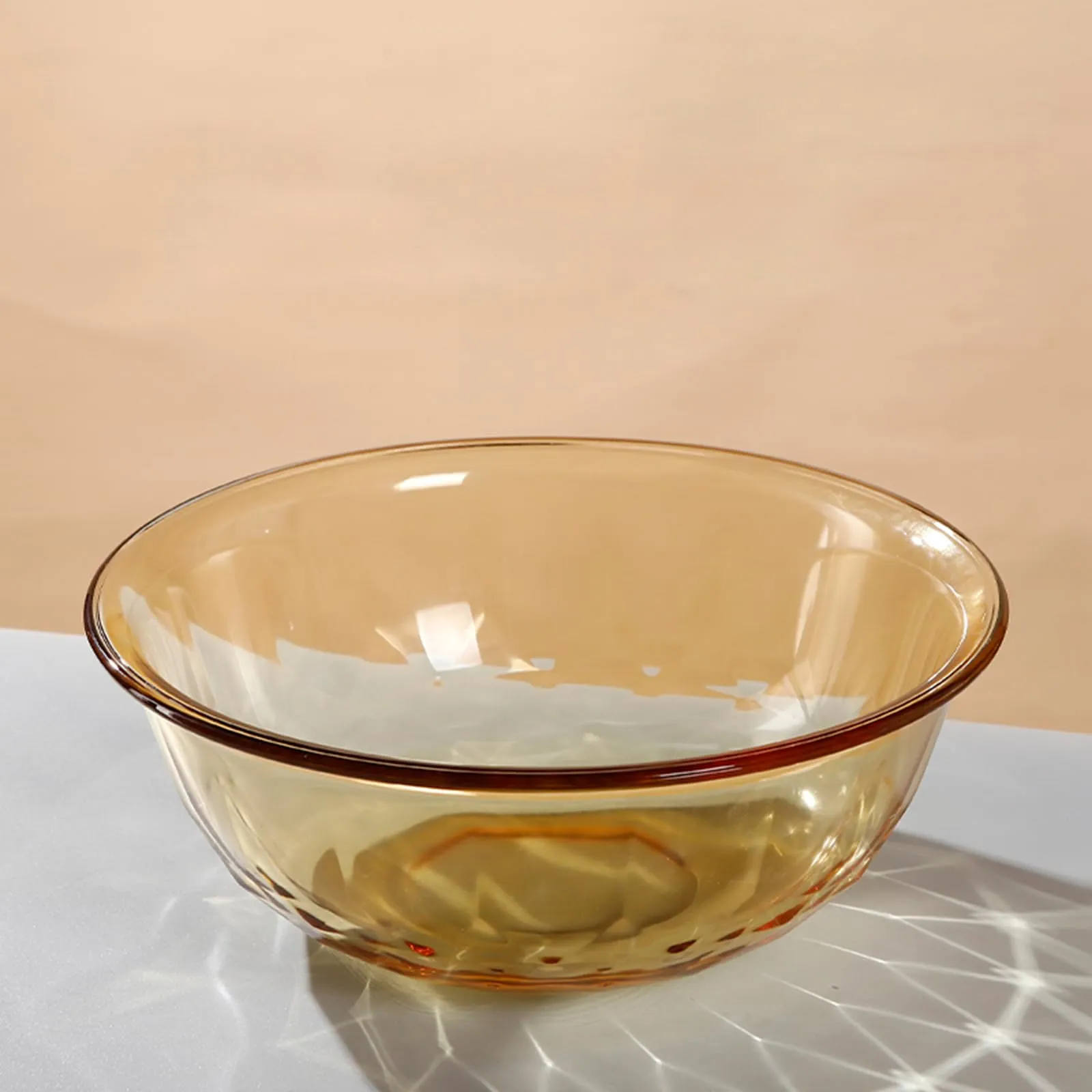 Kuber Industries Set of 2 Borosilicate Glass Bowls | 1900 ml Each | Microwave Safe | Scratch Resistant | Serving & Mixing Bowls for Kitchen | Round | Transparent | Yellow