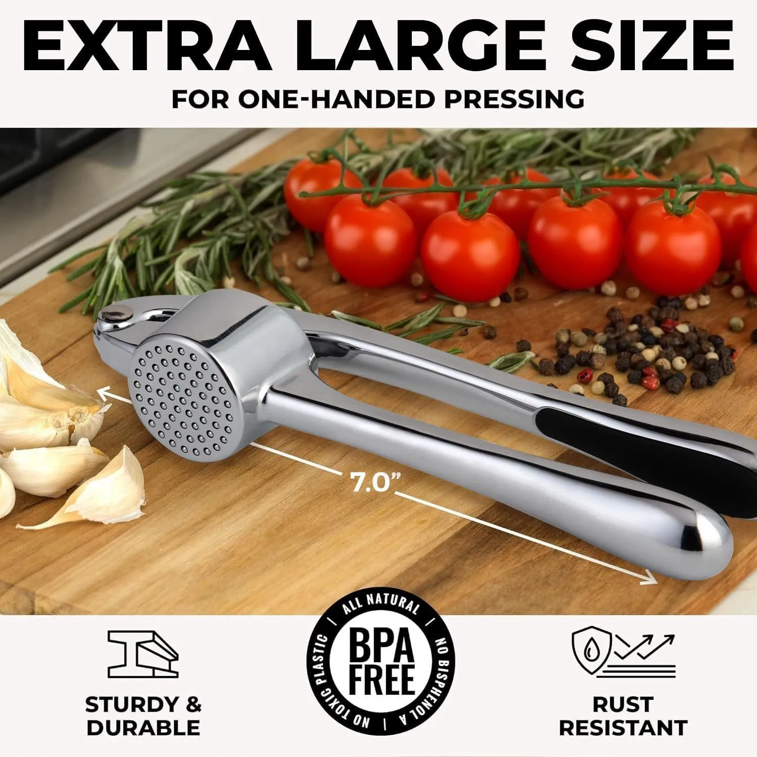 Large Garlic Press & Roller Set