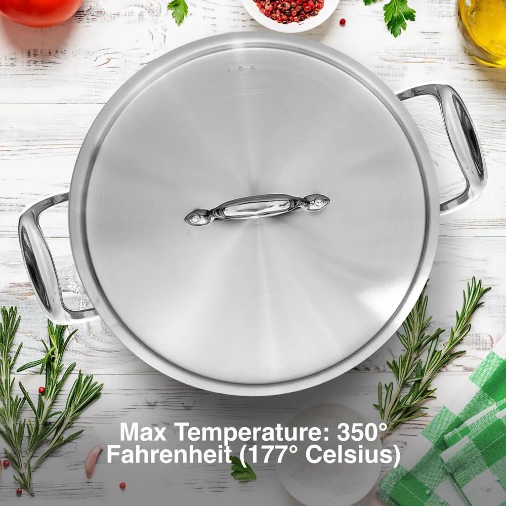 Lid For 20 Quart Stockpot - Stainless Steel Lid, Works With Model Number: Ncspt24Q