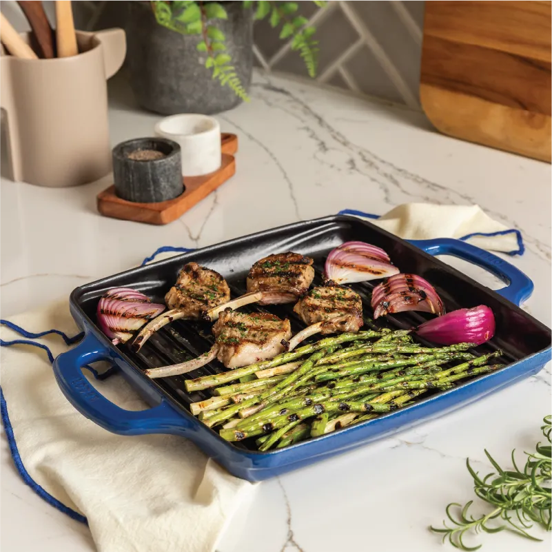 Lodge USA Enamel 11” Enameled Cast Iron Grill Pan