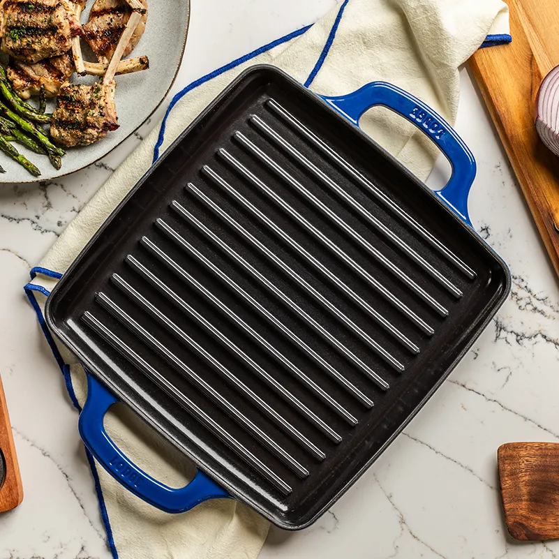 Lodge USA Enamel 11” Enameled Cast Iron Grill Pan