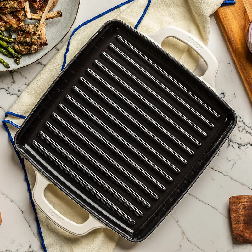 Lodge USA Enamel 11” Enameled Cast Iron Grill Pan