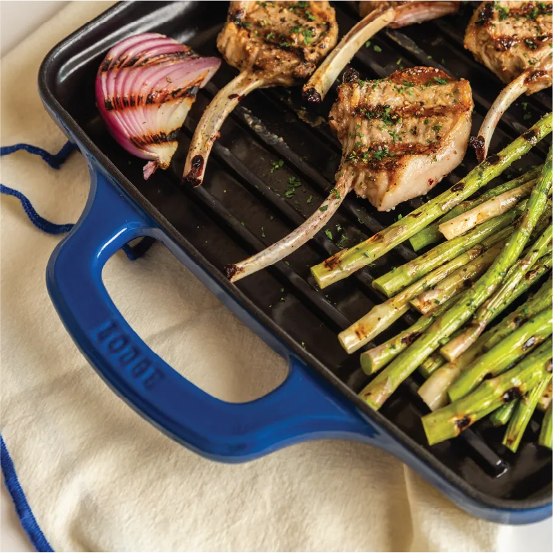 Lodge USA Enamel 11” Enameled Cast Iron Grill Pan