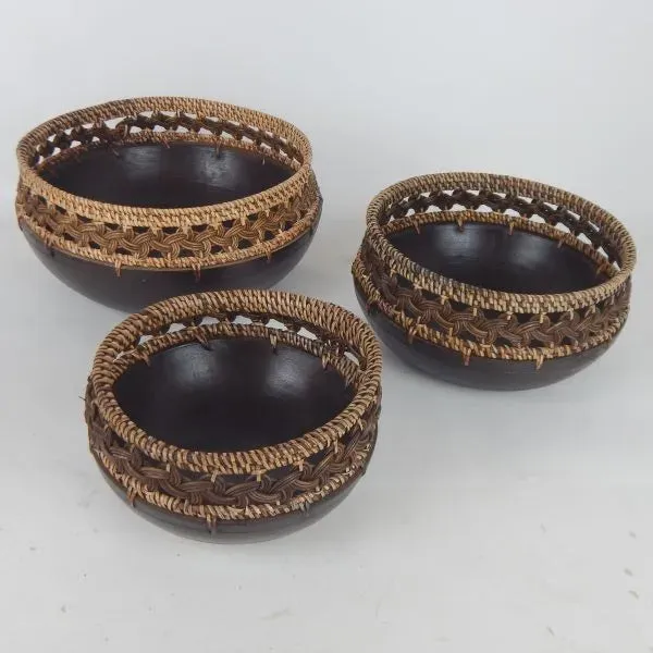 Lombok Wooden Bowl Antik Brown 20cm