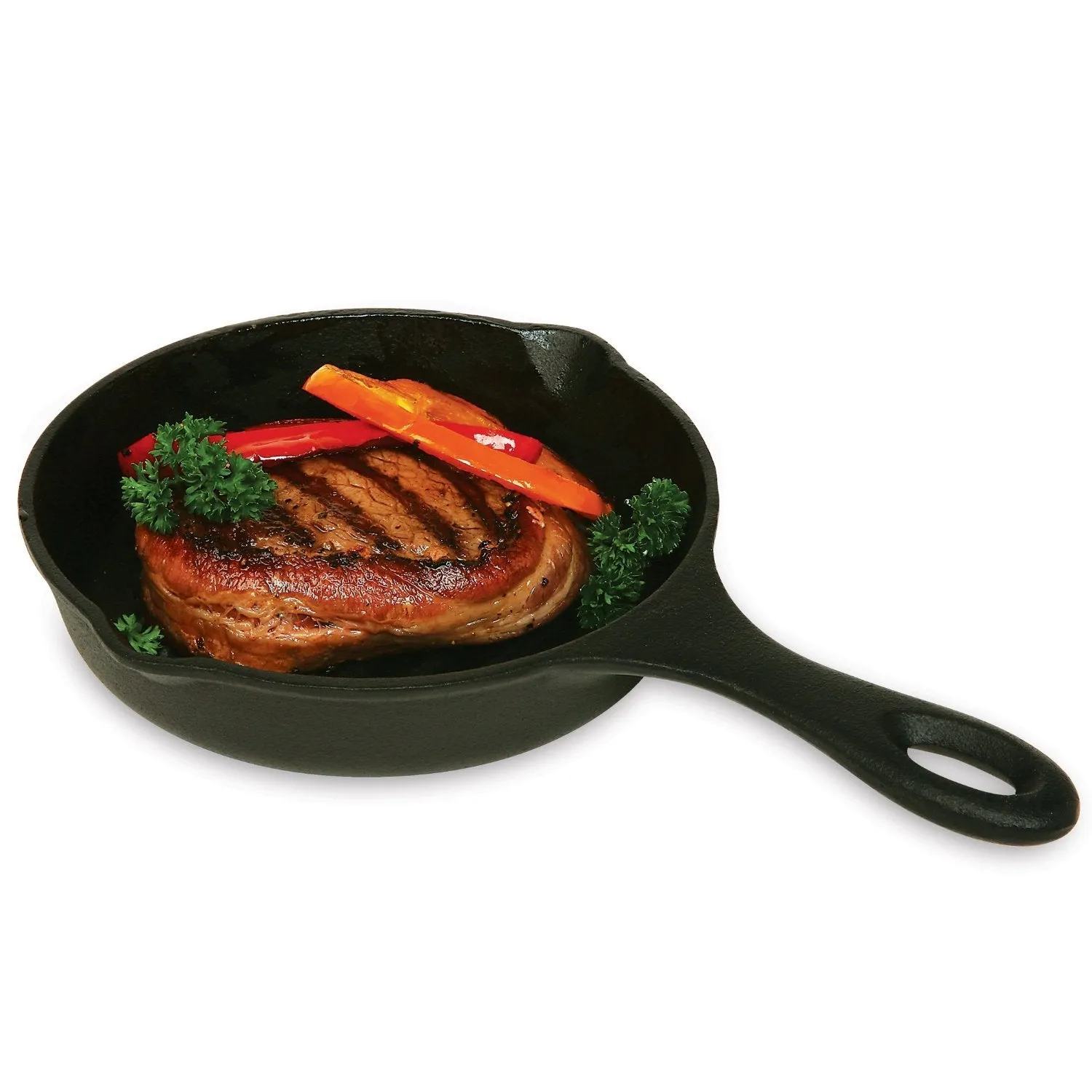 Mini Cast Iron Single Handle Grill Pan Pre Seasoned (6Inch or 15cm)