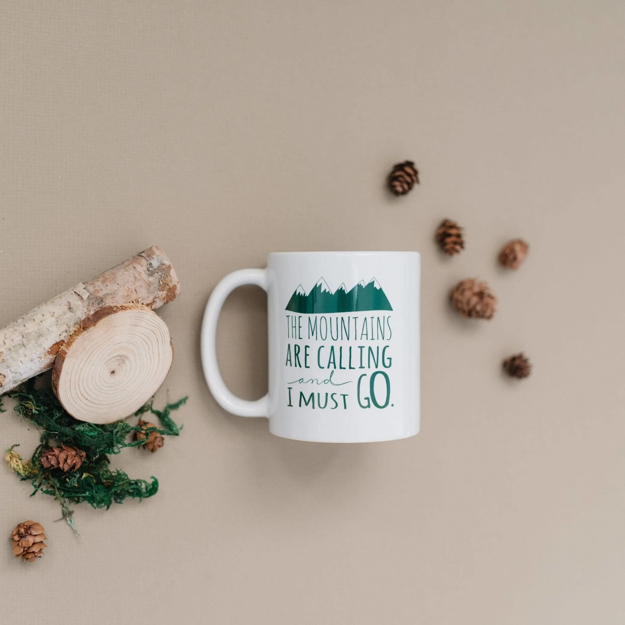 Mountain Coffee Mug, The Mountains are Calling and I must Go Coffee Mug, Mountain Gift, Rocky mountain mug, ceramic mug mountain